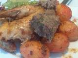 Poulet tandoori farci à la viande et ses pommes de terre