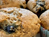Muffins  boostés  vanille, bleuets et chocolat