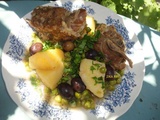 Marka- tajine d'agneau aux petits pois- pommes de terre- olives kalamata