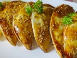 Chaussons au jambon, champignons, persil, ciboulette et fromage