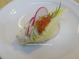 Conchiglioni farcis au thon, Ricotta, aneth, ciboulette, radis, citron