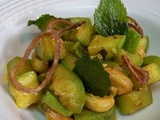 Courgettes au curry, chorizo, noix de cajou et menthe fraîche