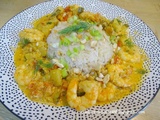 Curry de crevettes aux noix de cajou, citron vert et aneth