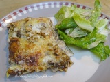 Lasagnes aux champignons, poireau, allumettes de canard fumé et aux noix