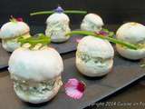 Macarons de champignons au fromage frais ciboulette-raifort, ou moutarde absinthe, ou curcuma piment d'Espelette