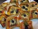 Mini burritos pizza, verrines guacamole pour une cuisine de placard