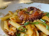 Penne Rigate au poulpe basilic et piment d'Espelette