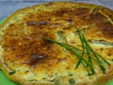 Quiche printanière aux asperges, petits pois et ricotta