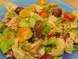 Salade de Farfalle au thon tomates cerises et basilic