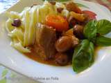 Sauté de veau aux olives de Kalamata et basilic