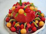 Watermelon cake ou gâteau de pastèque et de fruits