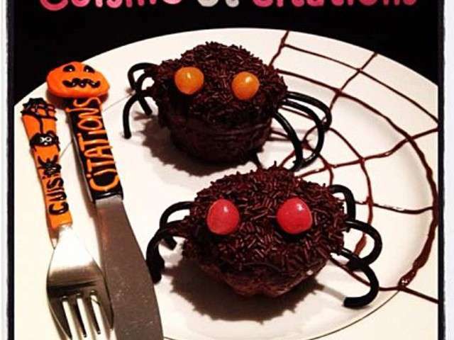 Muffins araignées (Halloween) - Recettes de cuisine Ôdélices