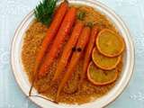 Couscous rouge, carottes confites à l'orange sanguine