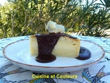 Gâteau magique à la vanille bourbon, coulis de chocolat