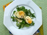 Oeufs durs, féta rôtie, miel épicé