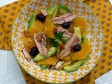 Salade d'oranges, avocat, sardines