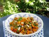Salade de carottes & pois chiche, chermoula à l'orange et aux épices