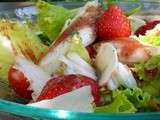Salade de raie et fraises au balsamique