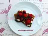 Tartine ricotta/rhubarbe rôtie à l'érable