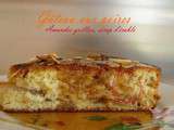 Gâteau aux poires (sur base baba) amandes grillées, sirop d'érable