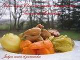 Lapin mijoté Chou vert, carottes, pommes de terre & saucisses de montbéliard Plat familial simple et tout le monde adore