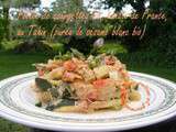Poêlée de courgettes bio, tomates de France, cuisinés au Tahin (purée de sésame blanc bio)