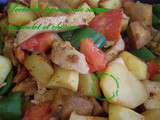 Poêlée de légumes de saison au poulet et chorizo