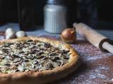 Pizza Blanche au Fromage de Chèvre, Thon et Champignons Roses