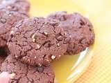 Cookies tout chocolat aux noisettes (recette Marie chioca)