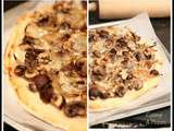 Pizza champignons bruns, gorgonzola et noix