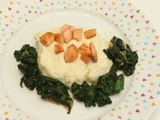 Purée de chou-fleur au saumon et épinards