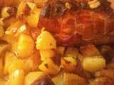 Kassler multi-cuisson, papillote, four, aux fines herbes aux pommes de terre rôties