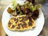 Naans courgettes, tomates, bacon, fromage