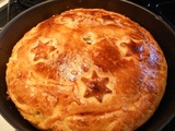 Tourte (ou pie) de dinde, épinards et champignons