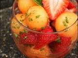 Verrine melon fraise basilic