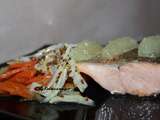 Pavé de truite saumonée, carottes et fenouil