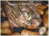 Épaule d'agneau rôtie au four et pommes de terre Ratte du Touquet