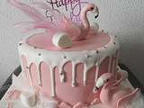Gâteau thème : Flamant rose