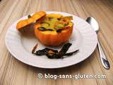 Halloween sans gluten : velouté de potimarron et son croustillant vert (sans produit laitier)