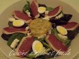 Salade de magret de canard fumé au vinaigre de framboise