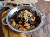 Wok alcalin aux légumes croquants et graines germées