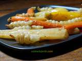 Poêlée merveilleuse de carottes fanes, crosnes et salsifis aux épices