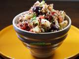 Salade de quinoa, champignons, tomate, pomme et pois chiche