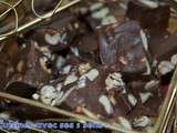 Fudge au chocolat noir, cacahuètes et noix de cajou