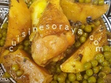 Marqua (douez) au poulet, pommes de terre et petits pois
