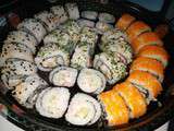Sushi, Maki, Nigiri & California Rolls maison (plateau de sushis japonais) :