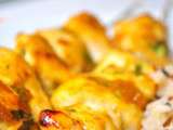Brochettes de poulet au chutney de mangues pour ramener le soleil à Paris