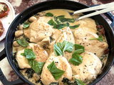 Poêlée de poulet aux épinards et aux champignons
