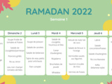 Ramadan 2022 sain et gourmand : Menu Semaine 1