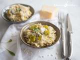 Risotto aux poireaux, à la poire et au gorgonzola